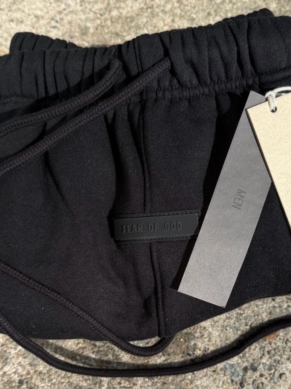 Fear of God XS Black Elastic Drawstring shorts